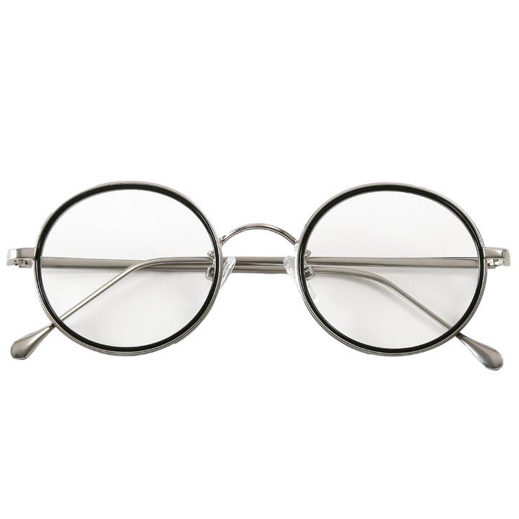 シルバーブラック×クリア | ラウンド サングラス レディース | LUXSTYLE