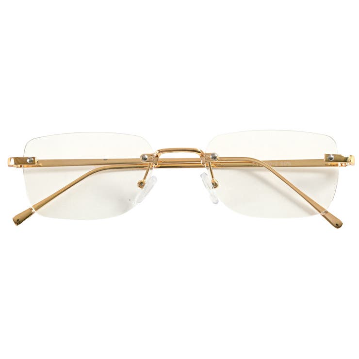 ゴールド×クリア | サングラス リムレスサングラス スクエアサングラス | LUXSTYLE