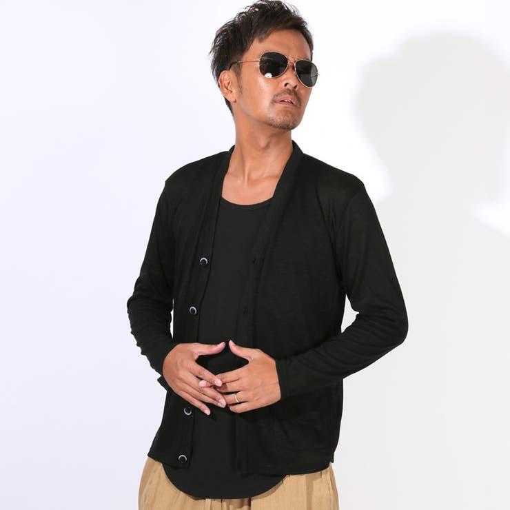 ブラック | カーディガン 長袖 メンズ | LUXSTYLE