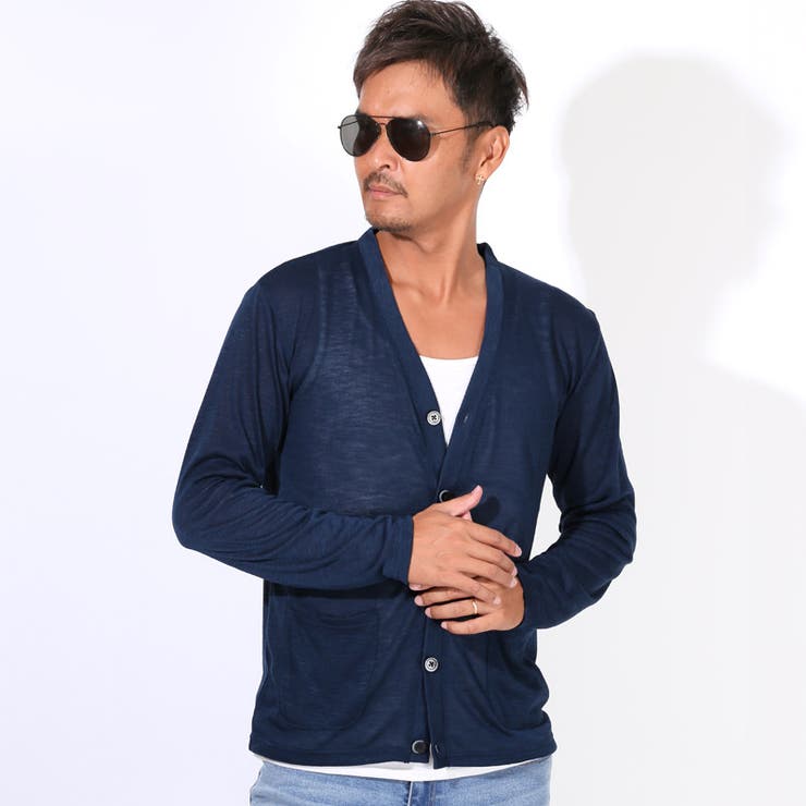 ネイビー | カーディガン 長袖 メンズ | LUXSTYLE