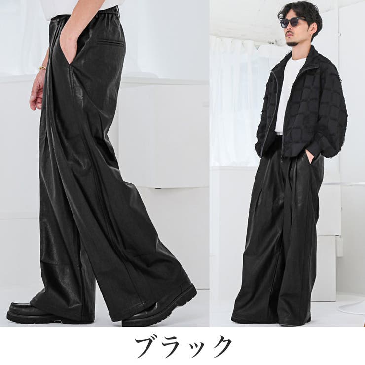 レザーパンツ ワイドパンツ メンズ | LUXSTYLE | 詳細画像6 