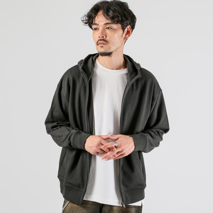 チャコール | パーカー フーディ ジップアップパーカー | LUXSTYLE