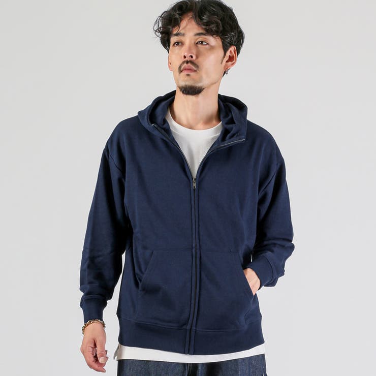 ネイビー | パーカー フーディ ジップアップパーカー | LUXSTYLE
