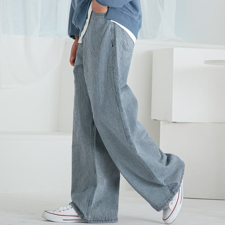 ブルー | カーブパンツ ワイドパンツ デニム | LUXSTYLE