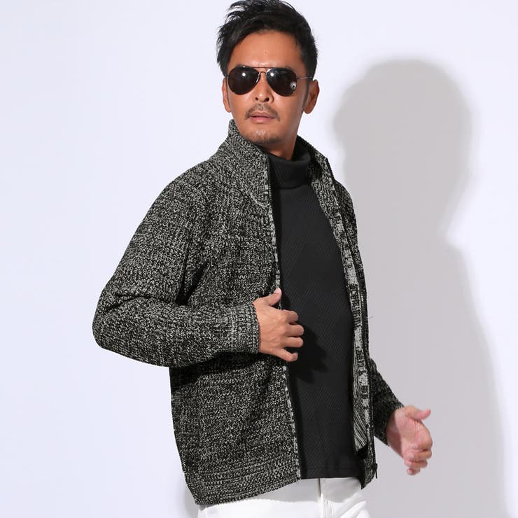 ブラックミックス | ニットジャケット メンズ ニット | LUXSTYLE