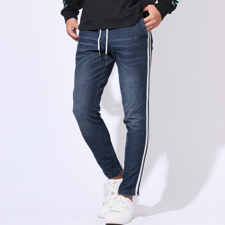 インディゴA | 【大きいサイズあり】イージーパンツ デニムパンツ スウェットパンツ | LUXSTYLE