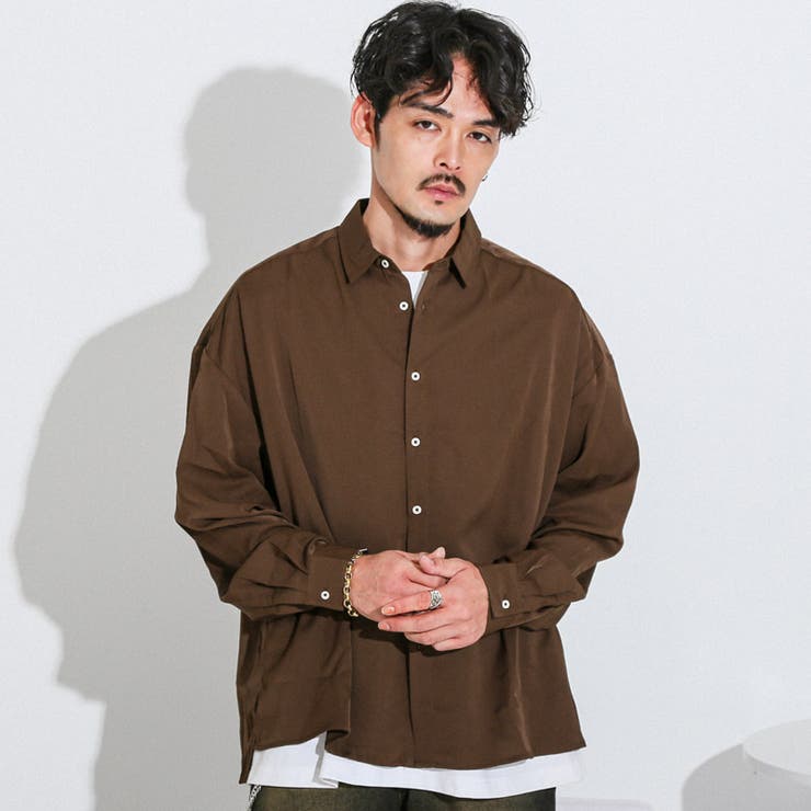 ブラウン | シャツ 長袖シャツ カジュアルシャツ | LUXSTYLE