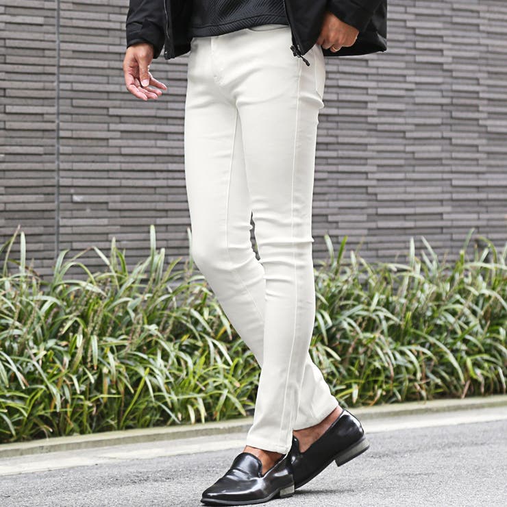 ホワイト | スキニーパンツ メンズ 裏起毛 | LUXSTYLE