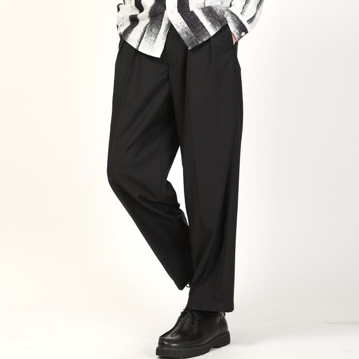 ブラック | ワイドパンツ スラックス メンズ | LUXSTYLE