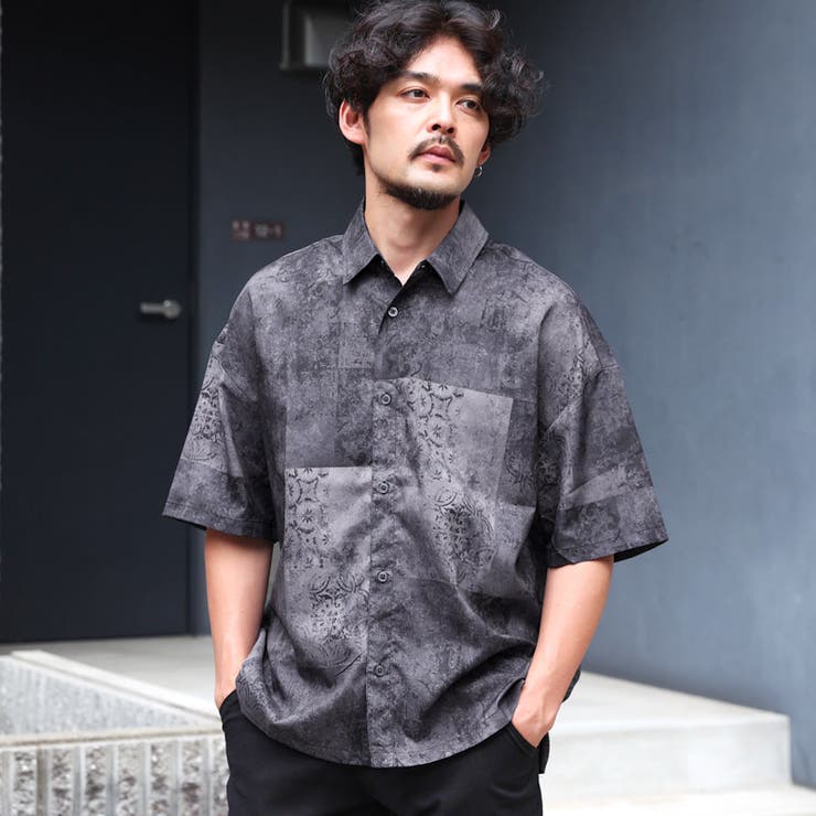 チャコール | 半袖シャツ カジュアルシャツ メンズ | LUXSTYLE