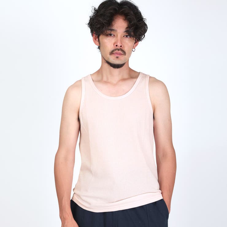 ピンク | タンクトップ メンズ ワッフル | LUXSTYLE