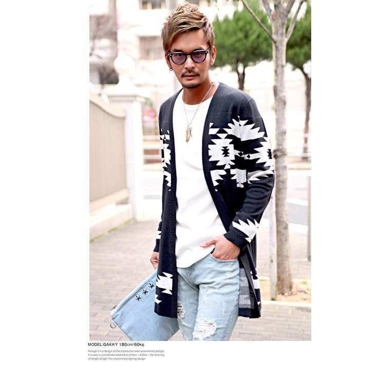 カーディガン メンズ ロング丈[品番：LU000006254]｜LUXSTYLE