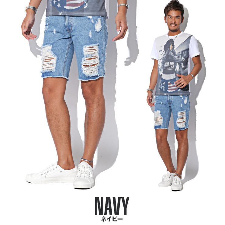 デニム ショートパンツ メンズ[品番：LU000006516]｜LUXSTYLE