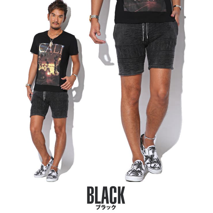 MARK&LONA スカルカモ柄 ショートパンツ ブラック系 46 MARK&LONA スカルカモ柄 ショートパンツ ブラック系 46 楽天市場