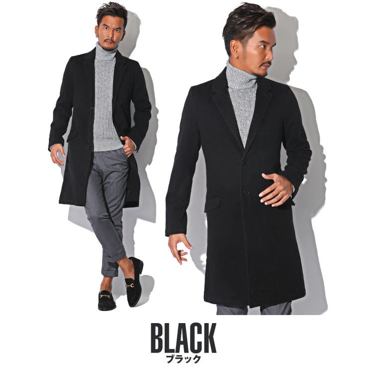 チェスターコート メンズ ロングコート[品番:LU000007201 チェスターコート メンズ ロングコート[品番:LU000007201