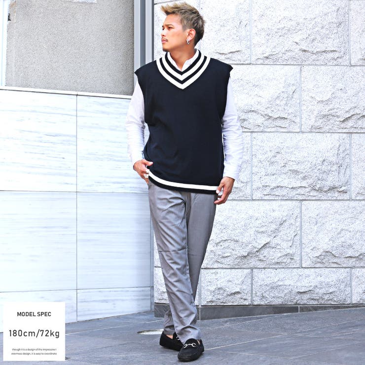 ニットベスト メンズ Vネック[品番：LU000008856]｜LUXSTYLE