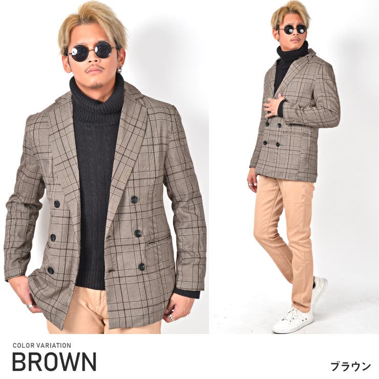 リュクス チェック ダブル ジャケット 9569 imgrc0078582613.jpg