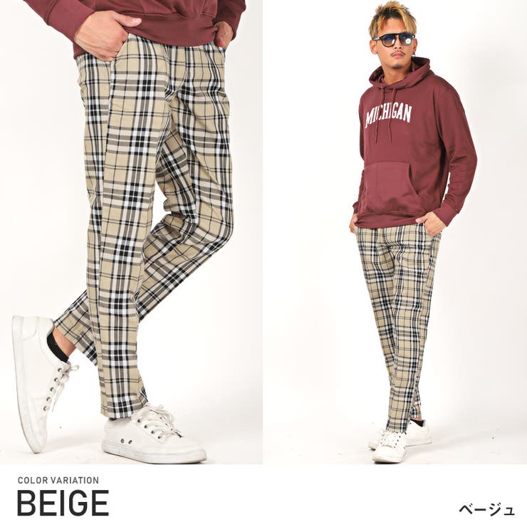 チェックパンツ メンズ テーパードパンツ [品番：LU000009258]｜LUXSTYLE（ラグスタイル）のメンズファッション通販｜SHOPLIST（ショップリスト）