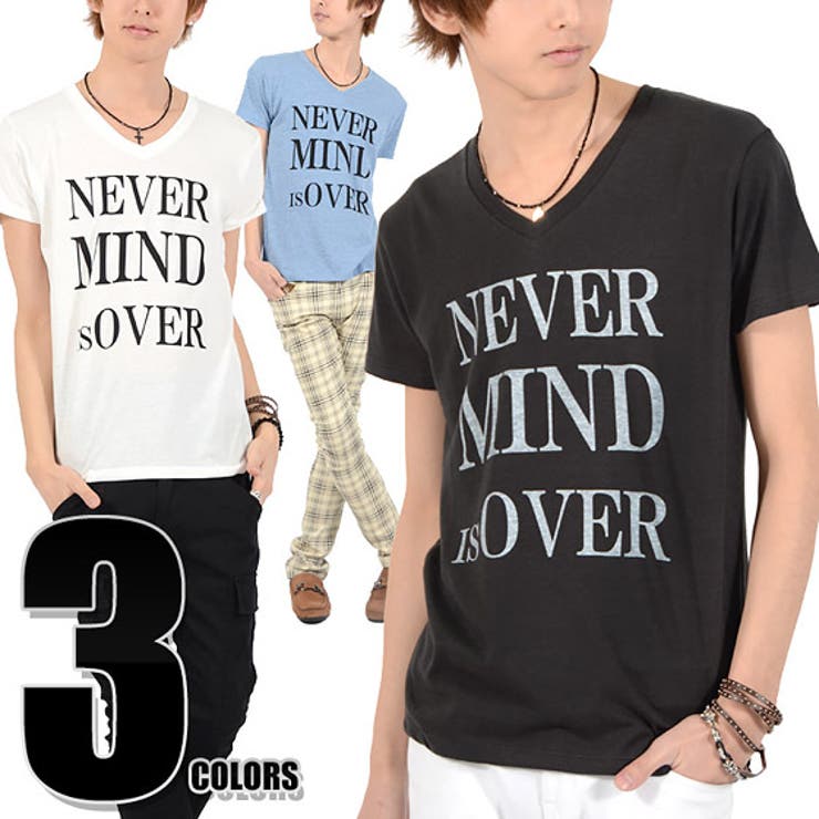 お兄系 Tシャツ メンズVネックロゴ | LUXSTYLE | 詳細画像1 