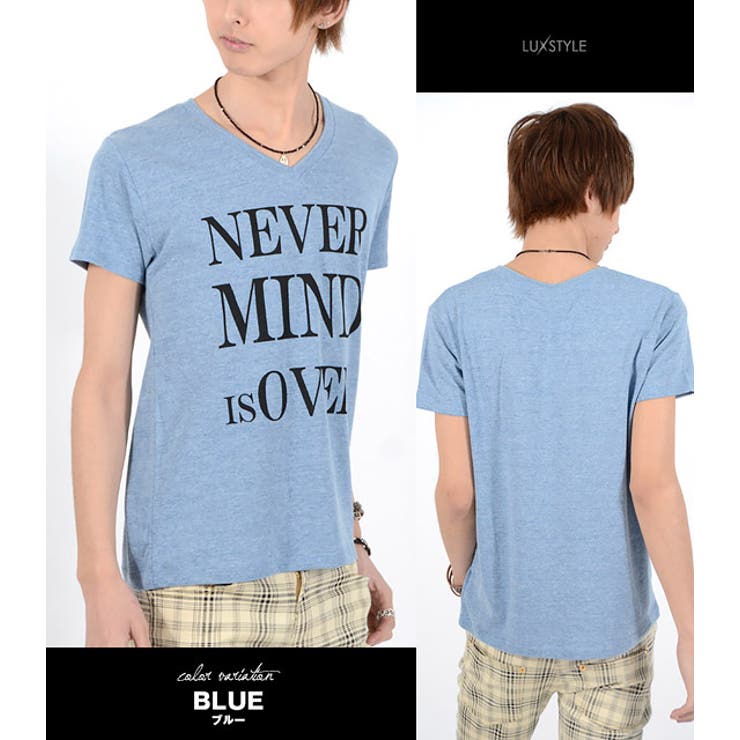 お兄系 Tシャツ メンズVネックロゴ | LUXSTYLE | 詳細画像2 