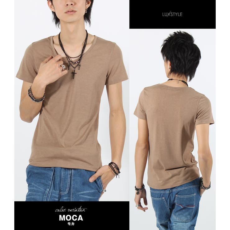 お兄系 TシャツメンズVネックお兄系TシャツメンズTシャツ半袖T