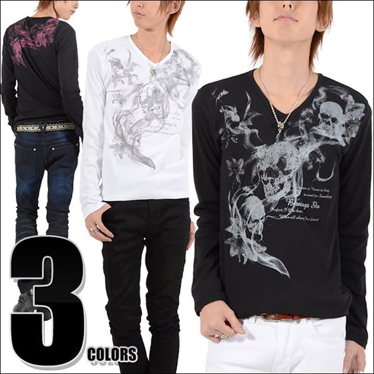 お兄系 ロンT メンズ長袖Tシャツお兄系ロンT[品番：LU000002288