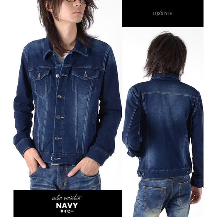 商品画像：ラグスタイル LUXSTYLE ユーズド加工デニムジャケット/デニム 4