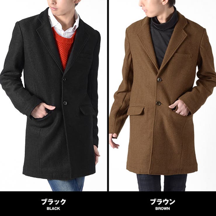 お兄系 メンズコートチェスターコートチェスターフィールド ロング 