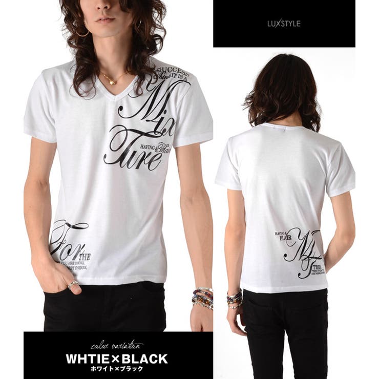 V系 ヴィジュアル系 メンズTシャツお兄系[品番：LU000003858