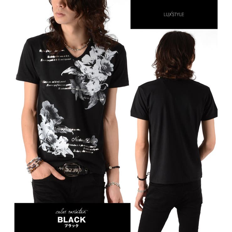 お兄系 メンズVネックTシャツお兄系TシャツVネックTシャツ 半袖