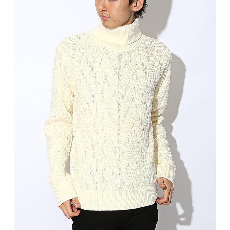 ユキエモン ケーブル編みニットセーター 3L ユキエモン ケーブル編み
