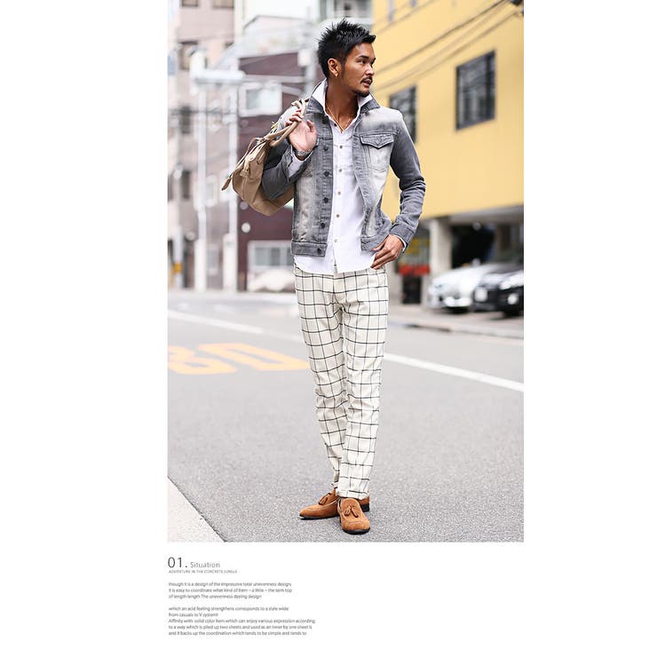 MENS ウインドペンチェックストレッチパンツ | kikonas
