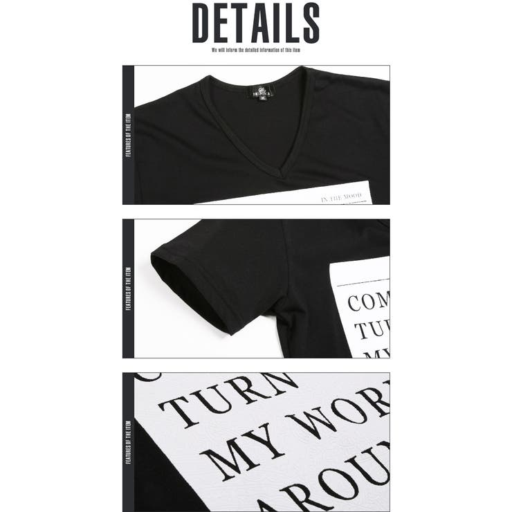 Tシャツ メンズVネック半袖Tシャツ カットソーペイズリー[品番