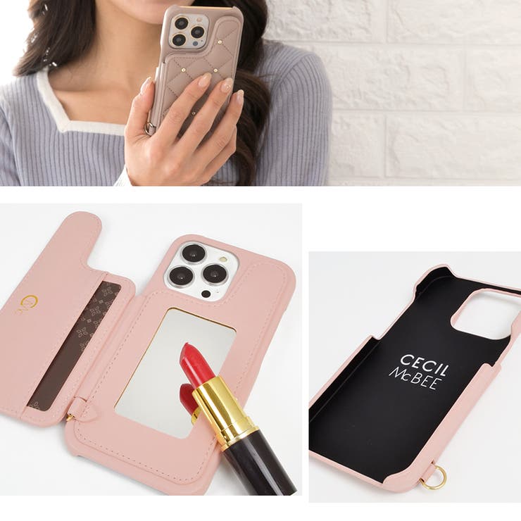 iPhone13ProケースiPhone13ケースCECILMcBEE「キルティング背面ケース」セシルマクビーiphoneケースアイフォンケーススマートフォンケーススマホケースブランドケースカバー背面ケース