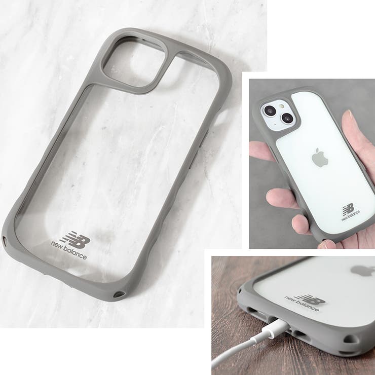 iPhone14iPhone13newbalanceニューバランス「耐衝撃/クリア」