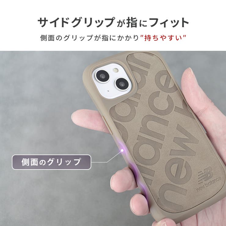 iPhone14iPhone13newbalanceニューバランス「耐衝撃/スタンプロゴスエード」