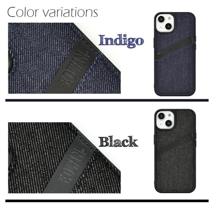 iPhone14iPhone13iPhone14ProEDWINエドウィン「オーバーラインデニム背面ケース」