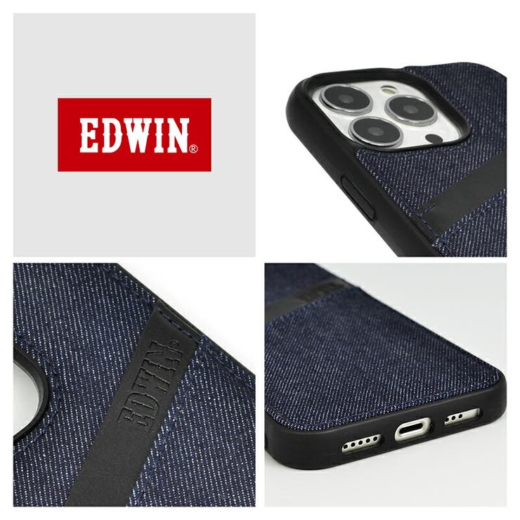 iPhone14iPhone13iPhone14ProEDWINエドウィン「オーバーラインデニム背面ケース」