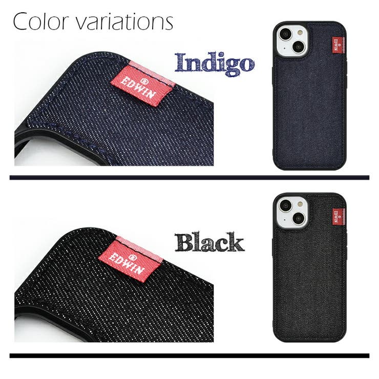 iPhone14iPhone13iPhone14ProEDWINエドウィン「タグデニム背面ケース」