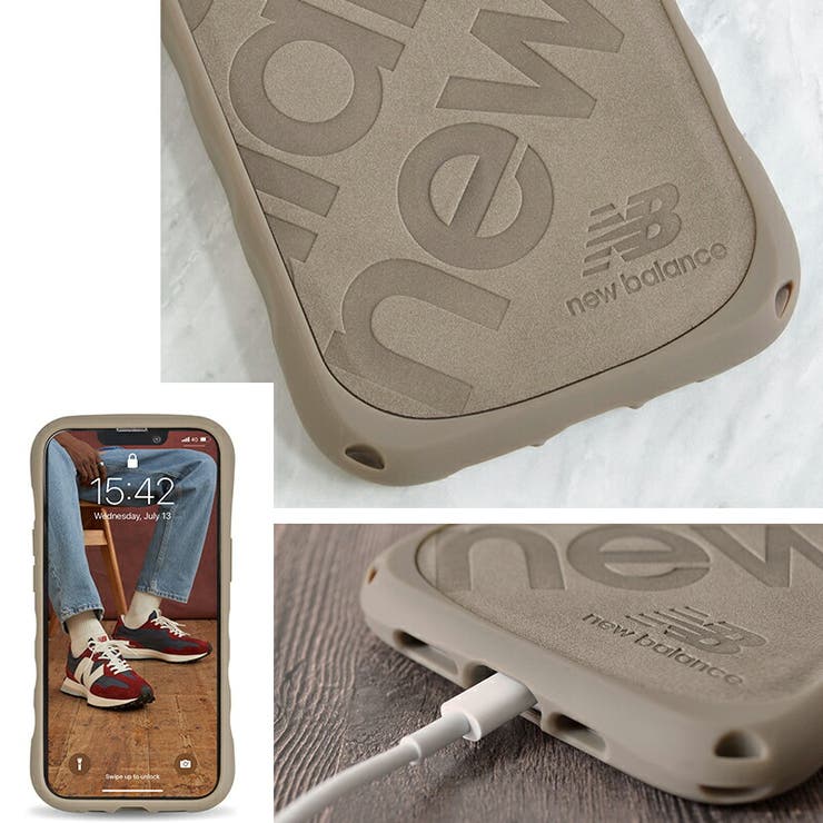 iPhone14iPhone13newbalanceニューバランス「耐衝撃/スタンプロゴスエード」
