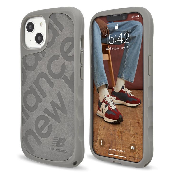 iPhone14iPhone13newbalanceニューバランス「耐衝撃/スタンプロゴスエード」