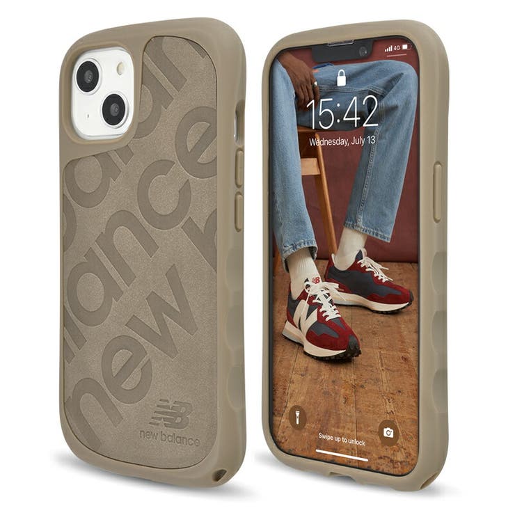iPhone14iPhone13newbalanceニューバランス「耐衝撃/スタンプロゴスエード」