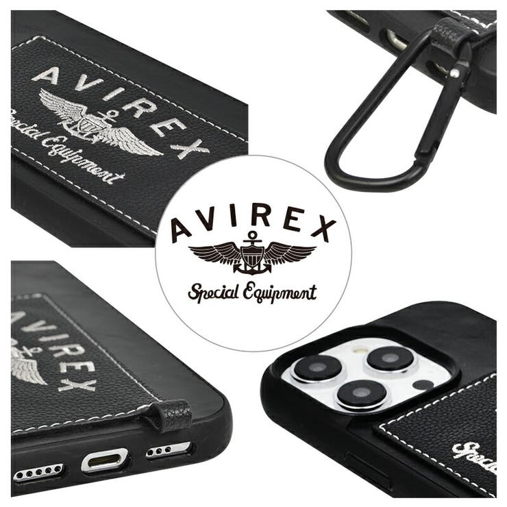 iPhone14iPhone13iPhone14ProAVIREXアヴィレックス「刺繍ロゴ背面ケース」