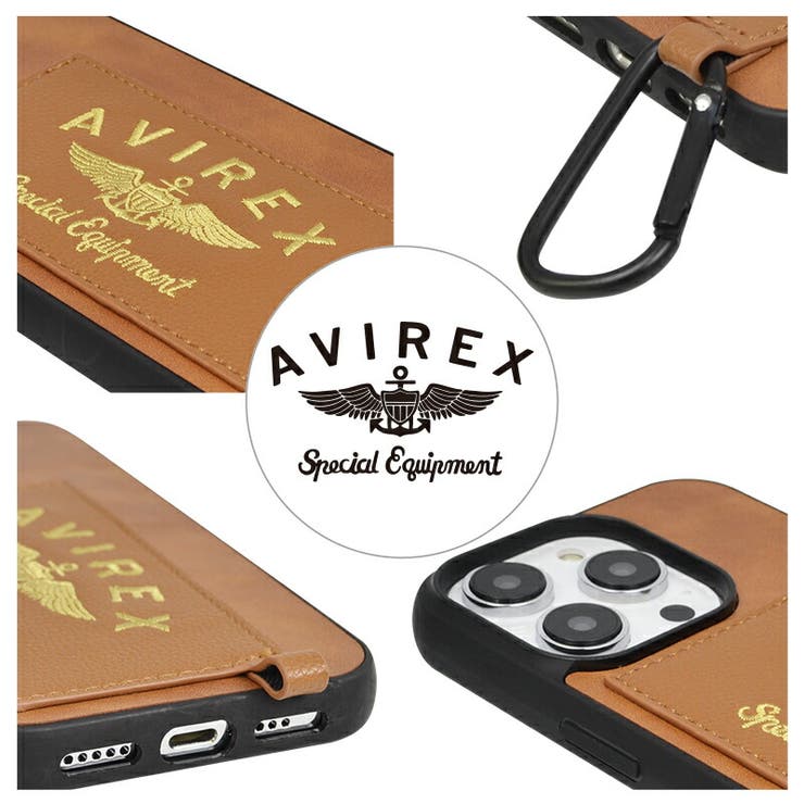 iPhone14iPhone13iPhone14ProAVIREXアヴィレックス「刺繍ロゴ背面ケース」