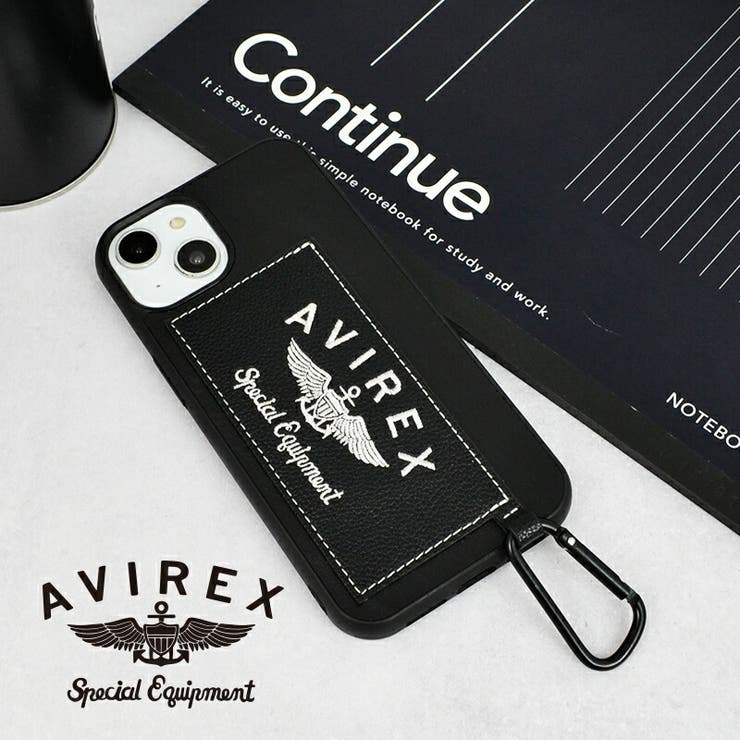iPhone14iPhone13iPhone14ProAVIREXアヴィレックス「刺繍ロゴ背面ケース」