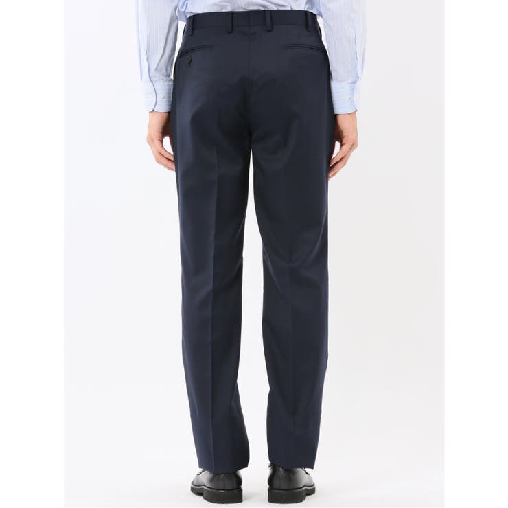 ウール混ストレッチ レギュラーフィット 2ボタン2ピーススーツ 無地紺 | TAKA-Q MEN | 詳細画像13 