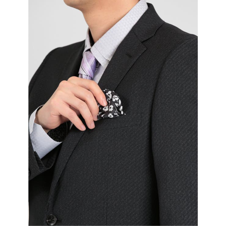 超光沢ストレッチ スリムフィット 2ボタン3ピーススーツ シャドーカルゼグレー | TAKA-Q MEN | 詳細画像7 