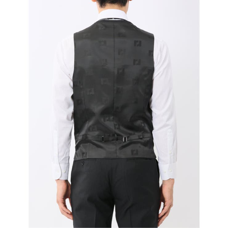 光沢ウール混ストレッチ スリムフィット 2ボタン3ピーススーツ | TAKA-Q MEN | 詳細画像12 