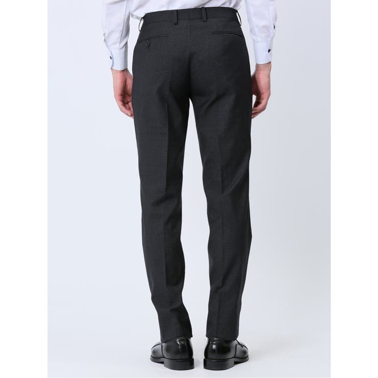 超光沢ストレッチ スリムフィット 2ボタン3ピーススーツ 杢グレー | TAKA-Q MEN | 詳細画像11 