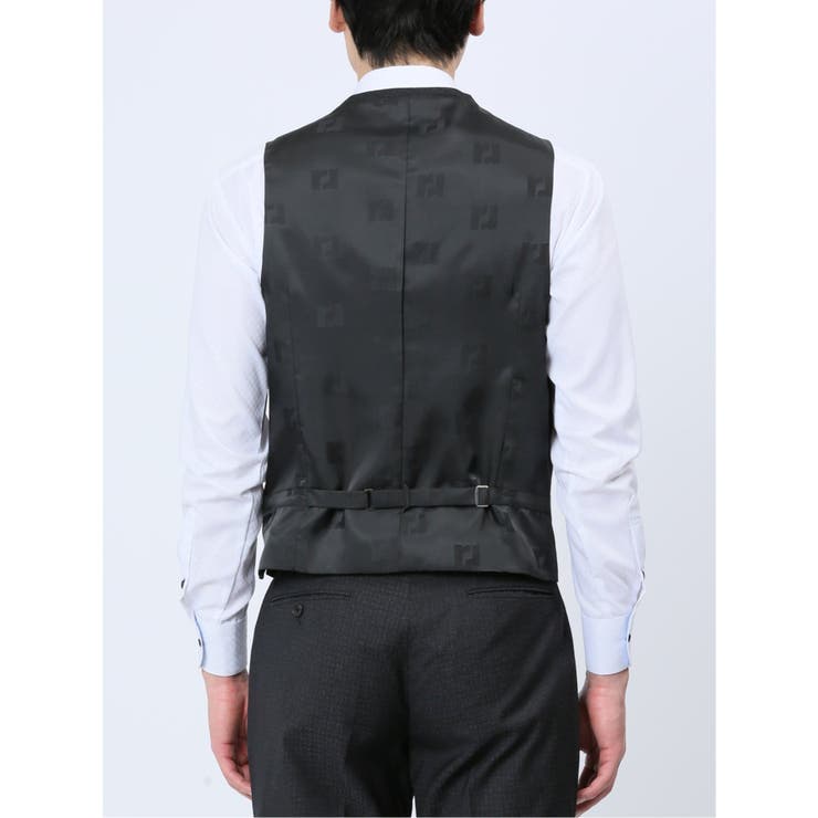 超光沢ストレッチ スリムフィット 2ボタン3ピーススーツ 杢グレー | TAKA-Q MEN | 詳細画像9 